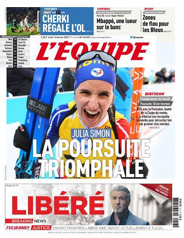 L'equipe du 13 février 2023