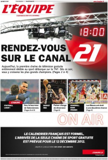 L' Equipe du mercredi 12 décembre 2012