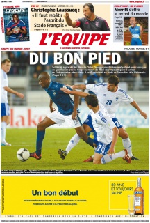 L'equipe Edition du 08 Septembre 2012