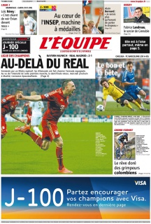 L'Equipe edition du 18 Avril 2012