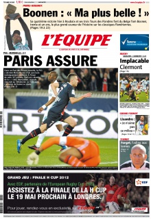 L'Equipe edition du 9 avril 2012