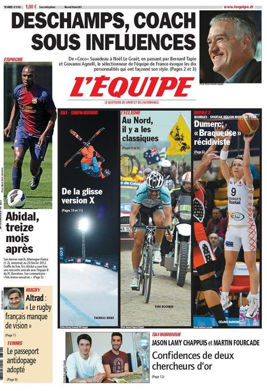 L’Equipe Edition du Mercredi 20 Mars 2013