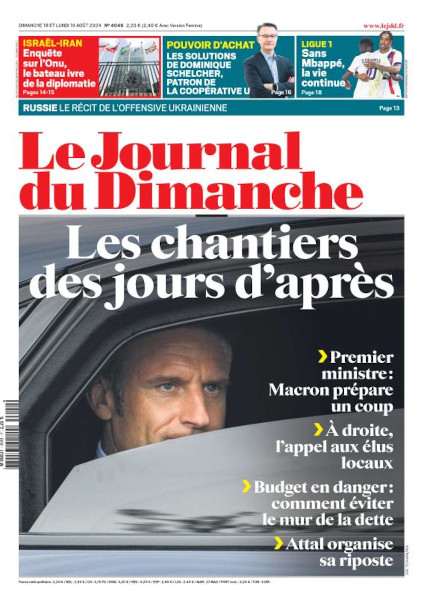 Le Journal du Dimanche du 18 Août FRENCH PDF 2024