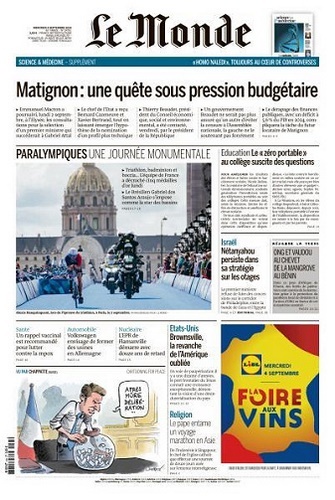 Le Monde du 04 Septembre FRENCH PDF 2024