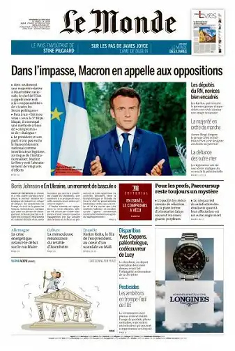 Le Monde du Vendredi 24 Juin 2022