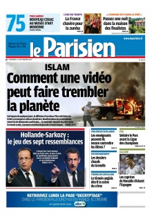 Le Parisien + Cahier de Paris du 14 Septembre 2012