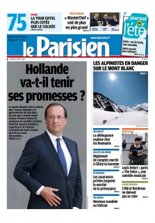 Le Parisien + Cahier de Paris du 23 Août 2012