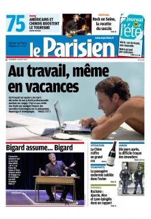 Le Parisien + Cahier de Paris du 24 Août 2012