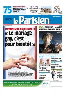 Le Parisien + Cahier de Paris du 29 Juin 2012