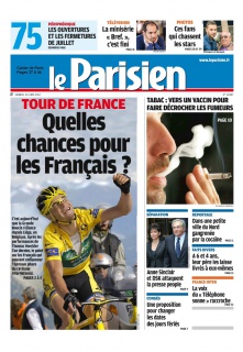 Le Parisien + Cahier de Paris du 30 Juin 2012