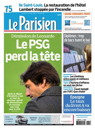 Le Parisien + cahier Paris du jeudi 11 juiullet 2013 -PDF-