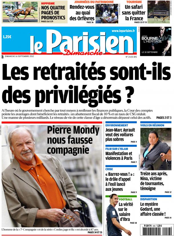 Le Parisien du 16 Septembre 2012