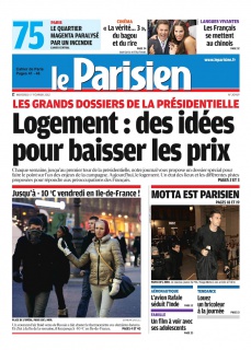 Le Parisien et cahier de paris edition du 1er Fevrier 2012