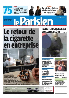 Le Parisien et cahier de paris edition du 28 Janvier 2012
